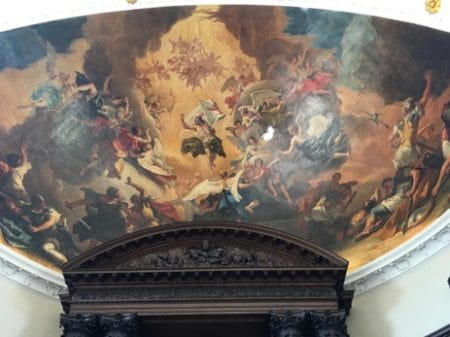 Royal Hospital, Chelsea, London, Cappella di Wren, dettaglio del dipinto di Sebastiano Ricci