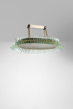 grande lampadario ovale mod. 1880, Fontana Arte, fiera di Milano del 1961