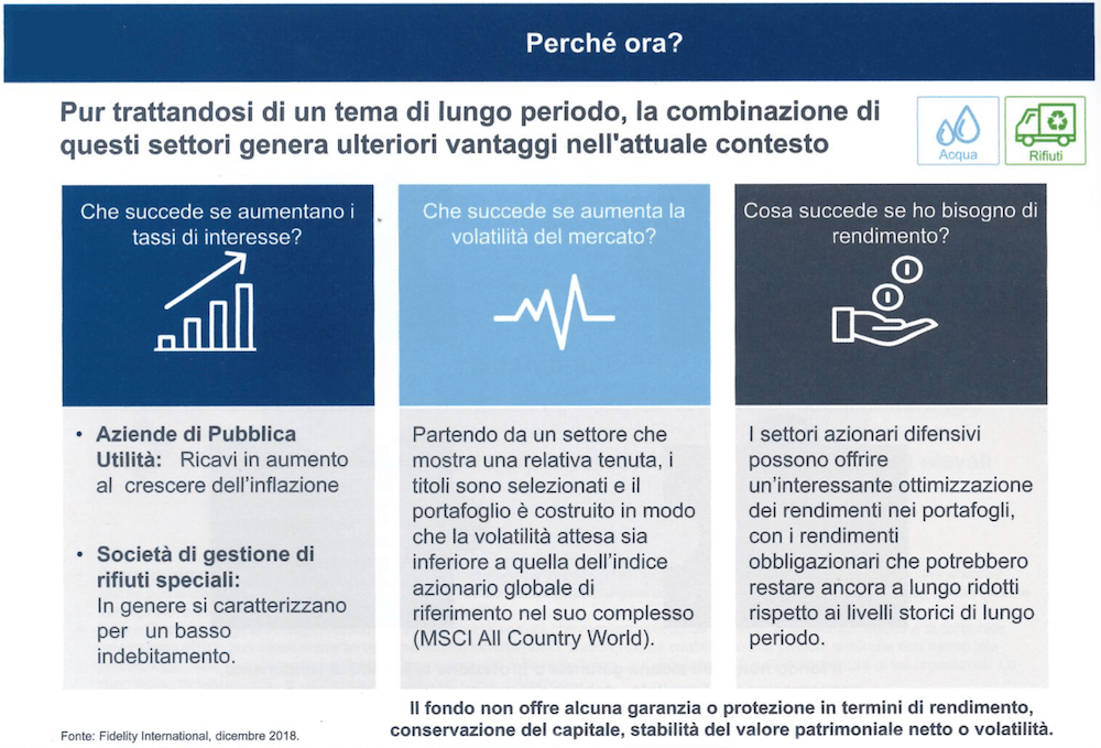 Tabella perché investire ora nella gestione di acqua e rifiuti